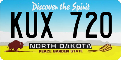 ND license plate KUX720