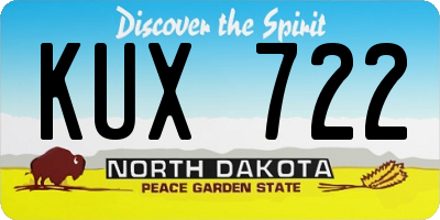 ND license plate KUX722
