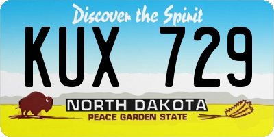ND license plate KUX729