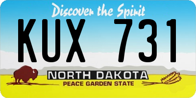 ND license plate KUX731