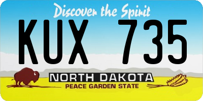 ND license plate KUX735