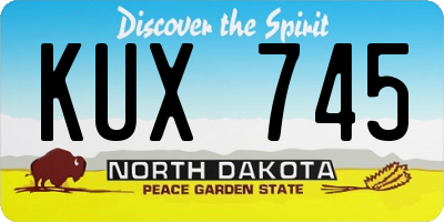 ND license plate KUX745