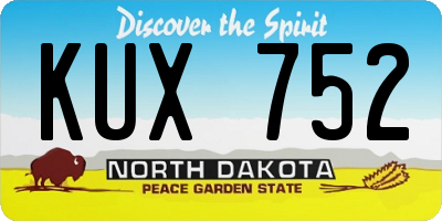 ND license plate KUX752