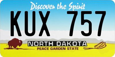 ND license plate KUX757