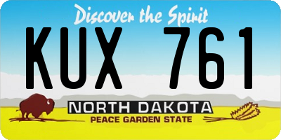ND license plate KUX761