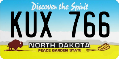 ND license plate KUX766