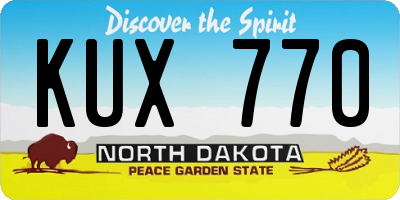 ND license plate KUX770