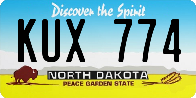 ND license plate KUX774