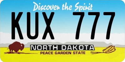 ND license plate KUX777