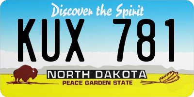 ND license plate KUX781