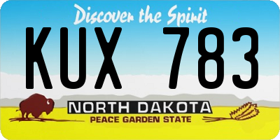 ND license plate KUX783