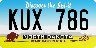 ND license plate KUX786