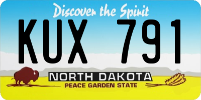 ND license plate KUX791