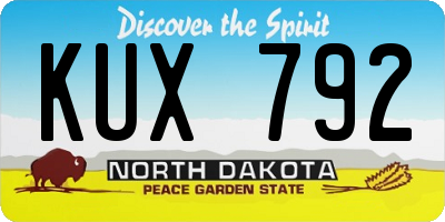 ND license plate KUX792