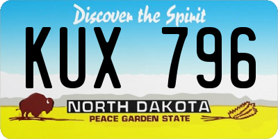 ND license plate KUX796