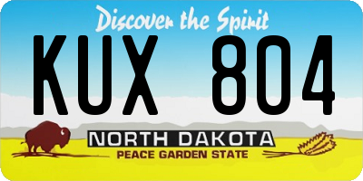 ND license plate KUX804