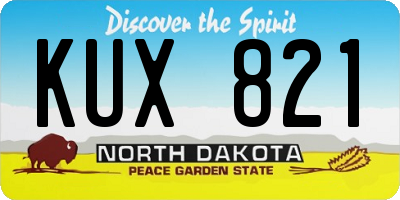 ND license plate KUX821