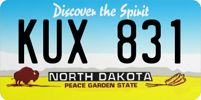 ND license plate KUX831