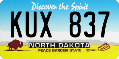 ND license plate KUX837