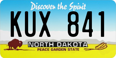 ND license plate KUX841