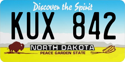 ND license plate KUX842