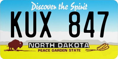 ND license plate KUX847