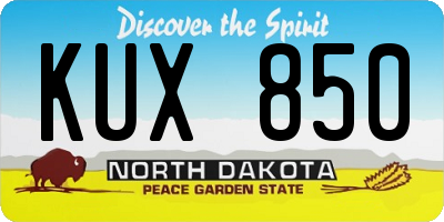 ND license plate KUX850