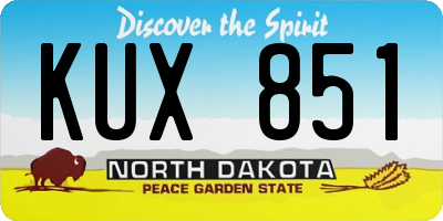 ND license plate KUX851