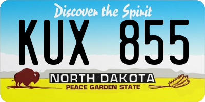 ND license plate KUX855