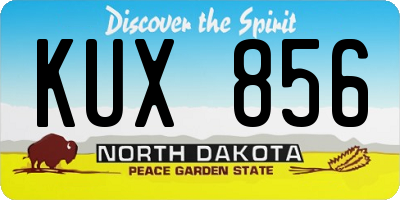 ND license plate KUX856