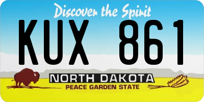 ND license plate KUX861