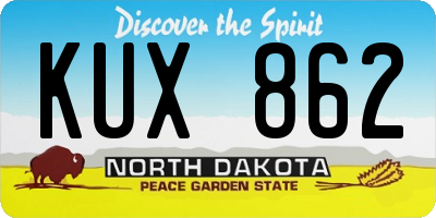 ND license plate KUX862