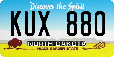 ND license plate KUX880