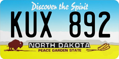 ND license plate KUX892