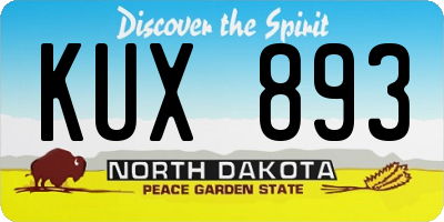 ND license plate KUX893