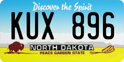 ND license plate KUX896