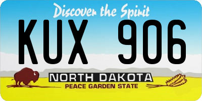 ND license plate KUX906