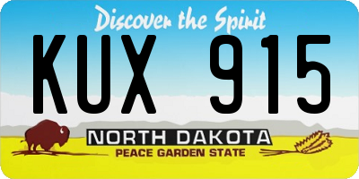 ND license plate KUX915