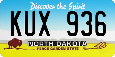 ND license plate KUX936