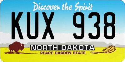 ND license plate KUX938