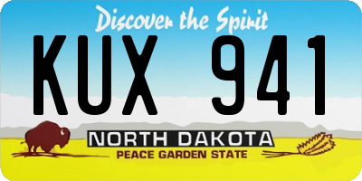 ND license plate KUX941