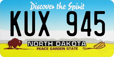 ND license plate KUX945