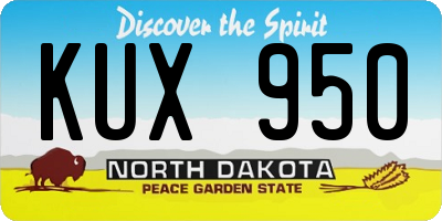 ND license plate KUX950