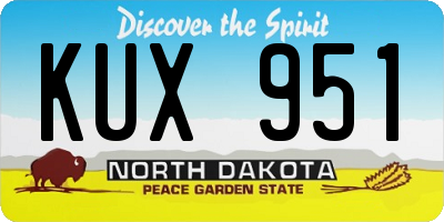 ND license plate KUX951