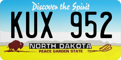 ND license plate KUX952