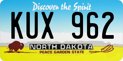 ND license plate KUX962