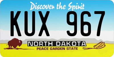 ND license plate KUX967