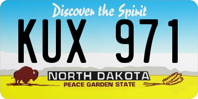 ND license plate KUX971