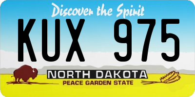 ND license plate KUX975