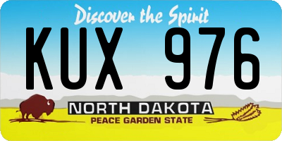 ND license plate KUX976